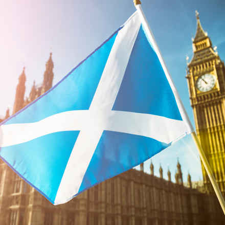 Parliament with Scottish flag