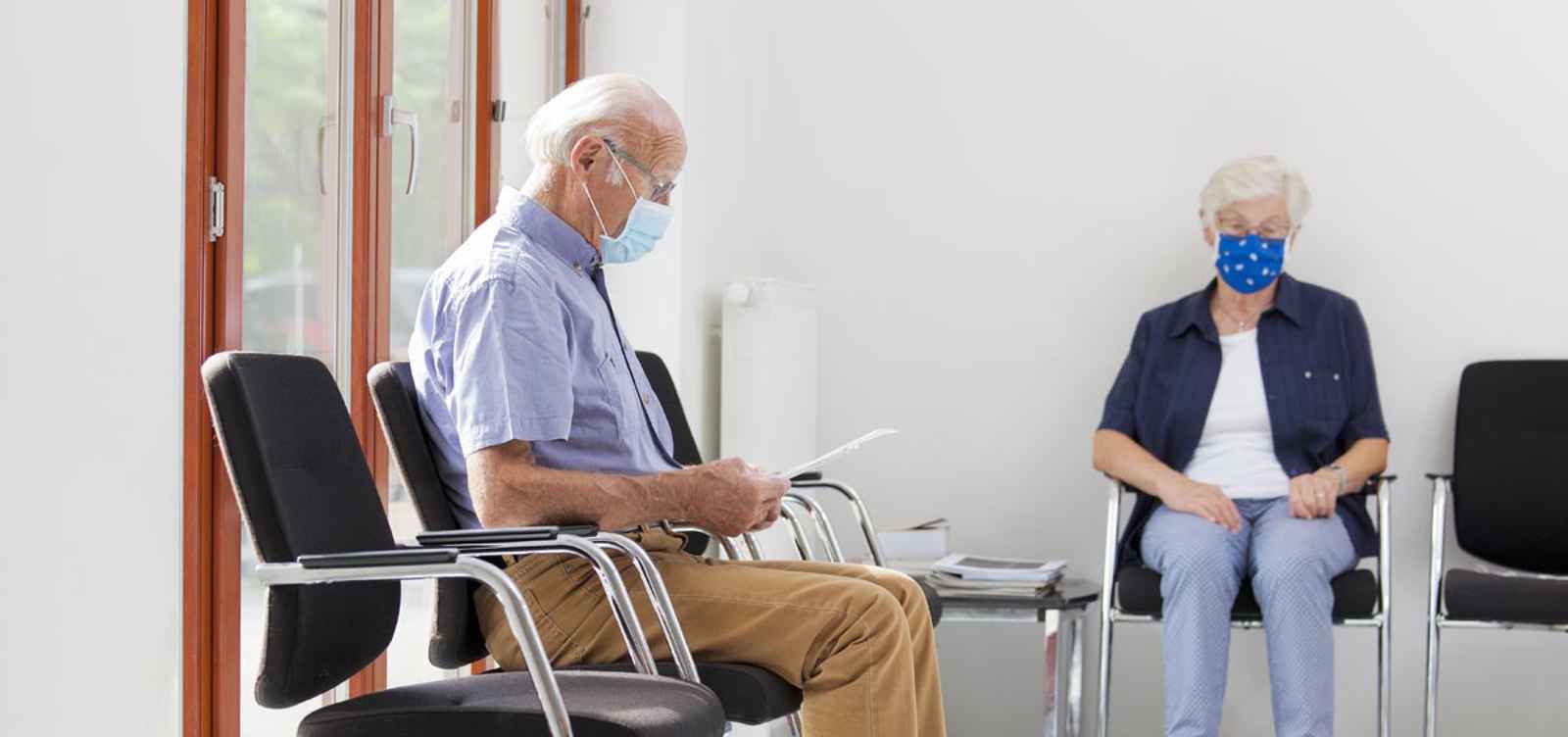 Patients sitting in waiting room