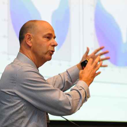 Richard Edwards presenting