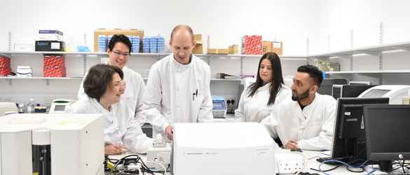 Luminita Paraoan team in laboratory