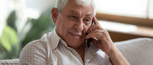 Elderly man on phone