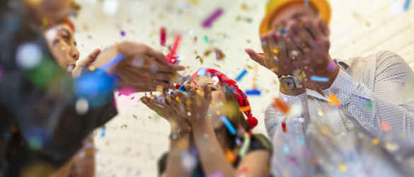 Eye Ball - group with confetti